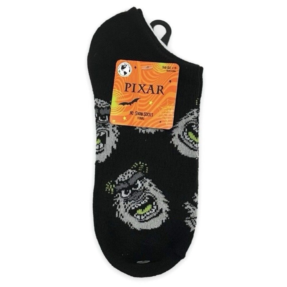 Pixar Monsters Inc. Women's 3 pack No Show Socks Size 4-10